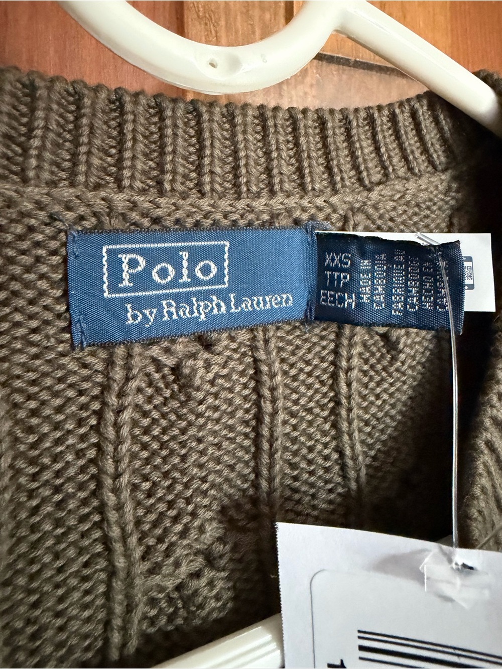 Ralph Lauren Olive Green Cable-Knit Cardigan Sweater - Picture 2 of 7